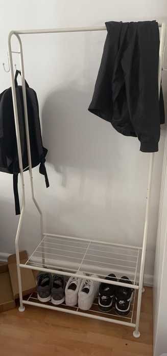 Cabide com 2 prateleiras 4 ganchos 150 x 75 x 36,5 cm NOVO ENVIOGRÁTIS