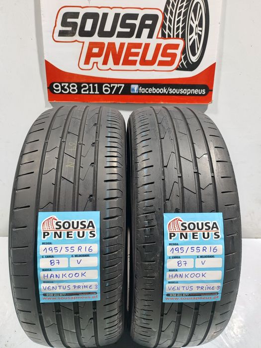 2 pneus semi novos 195-55R16 Hankook - Oferta dos Portes