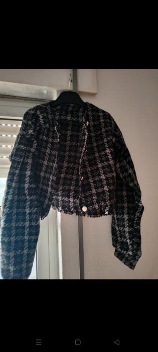 Moda conjunto casaco é saia