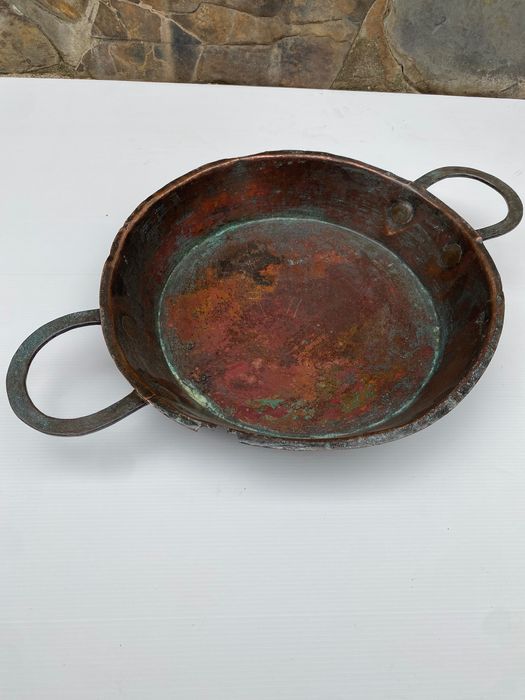 frigideira leiteira Séc XIX cobre 56 cm