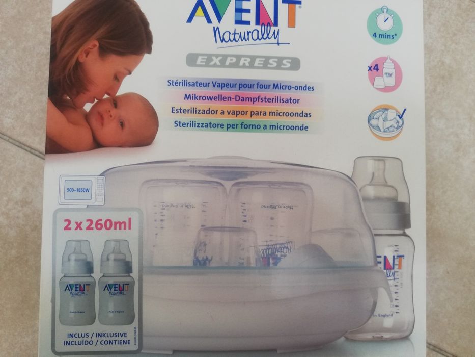 Esterilizador de biberões e chupetas Avent