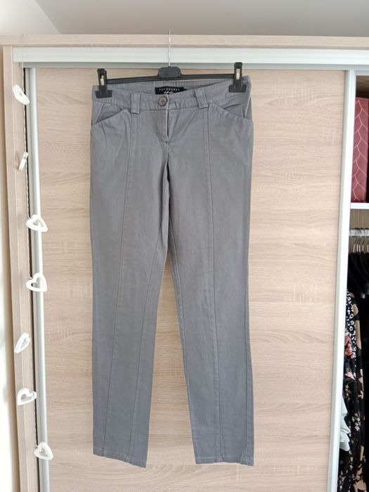 Eleganckie szare proste spodnie damskie top secret s
