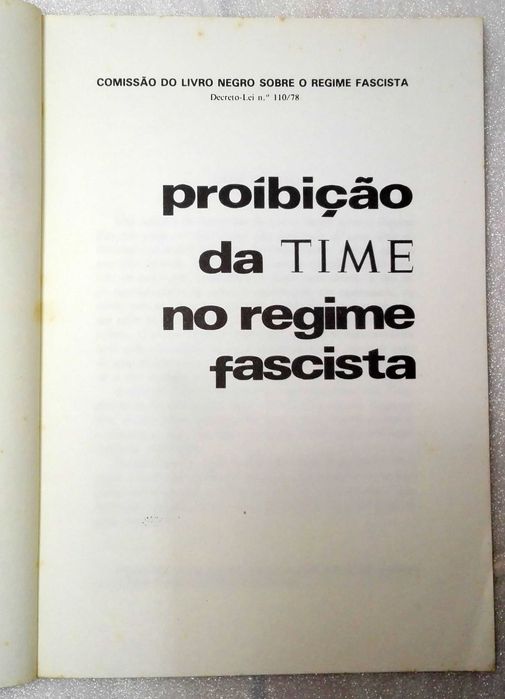 Livro A Proibição da TIME no Regime Fascista