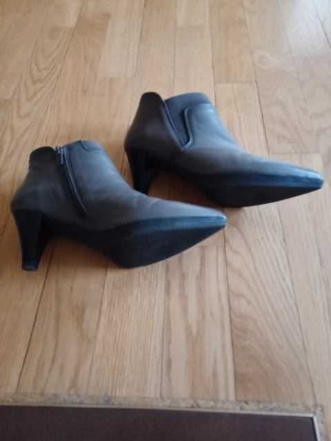 buty damskie Hispanitas skóra ,za kostkę ,na obcasie szare rozmiar 37