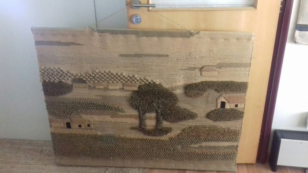 Quadro/tapete em juta