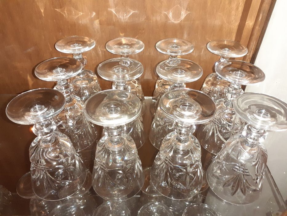 Conjunto de copos de cristal Atlantis (com cerca de 50 anos)