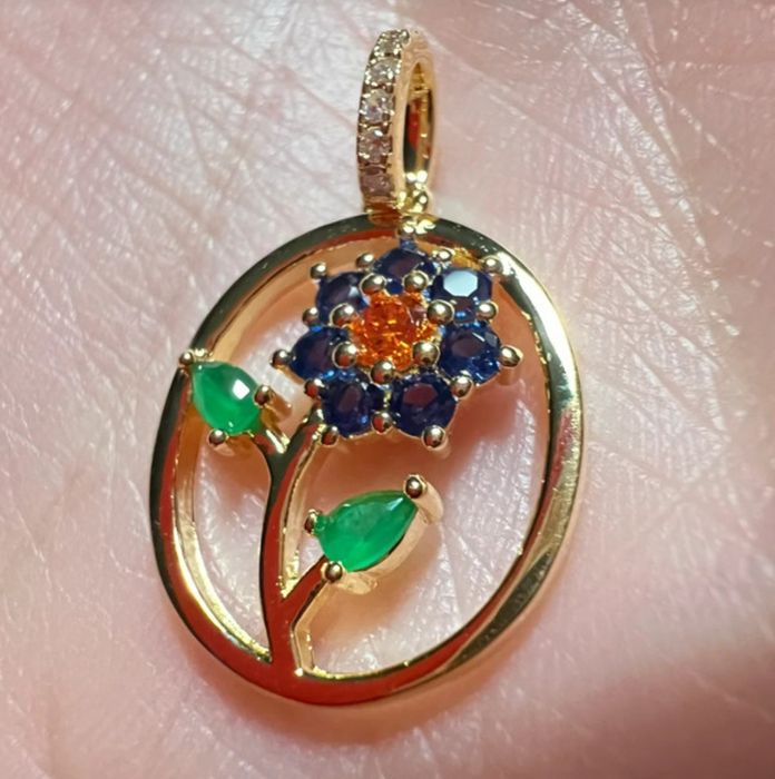 TOUS zawieszka złoto 750, nat. kamienie! Wysyłka!