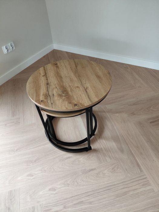 Stoliki kawowe okrągłe zestaw 2 stolików loft industrial  FI 70/50