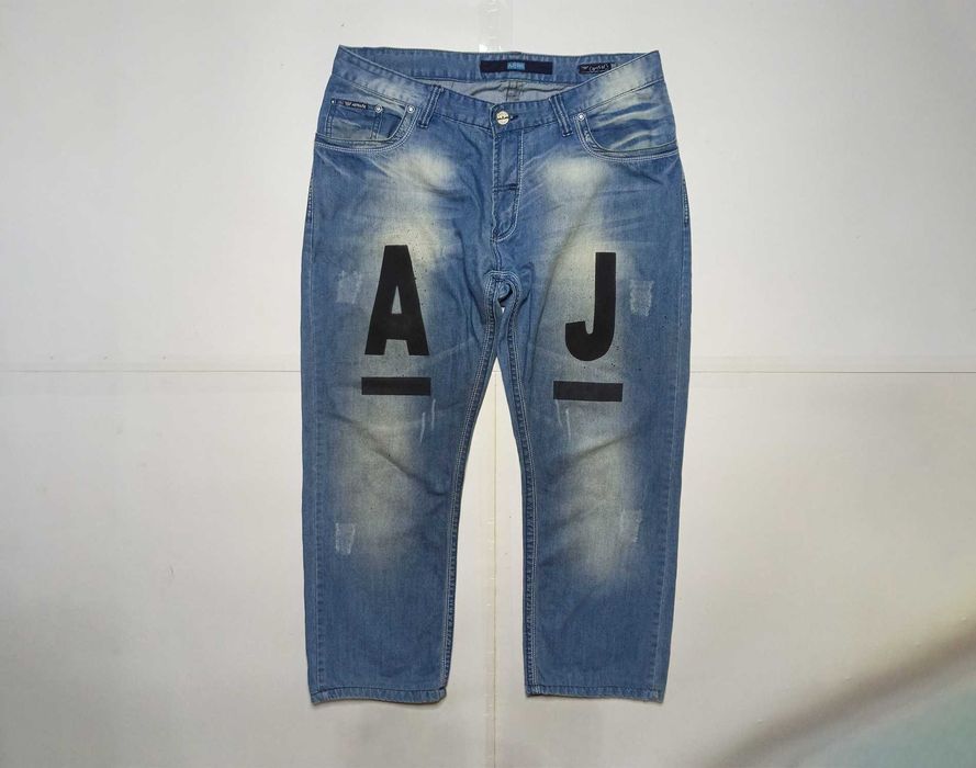 Джинси Armani Jeans big logo baggy AJ штани широкі loose fit
