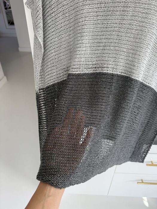 Sweter narzutka kamizelka szara rozmiar uniwersalny