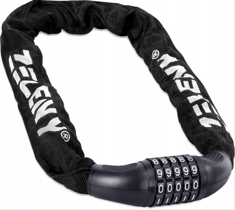 Zapięcie rowerowe motocyklowe zabezpieczenie szyfrowe 5-cyfr łańcuch 90cm