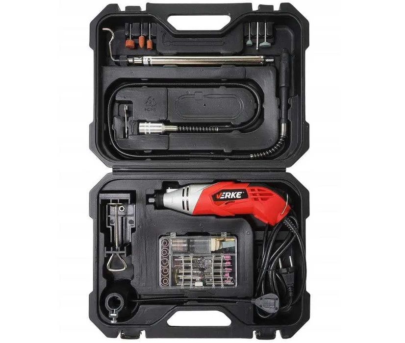 Пряма шліфувально-гравірувальна машинка Verke 170 Вт з насадками 126шт