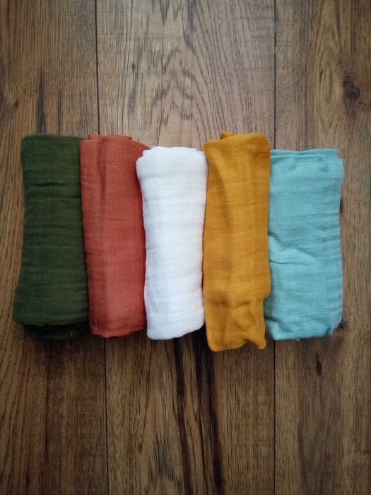 Pieluszki muślinowe z bawełny ,przepiękne rózne wzory dla dziecka.