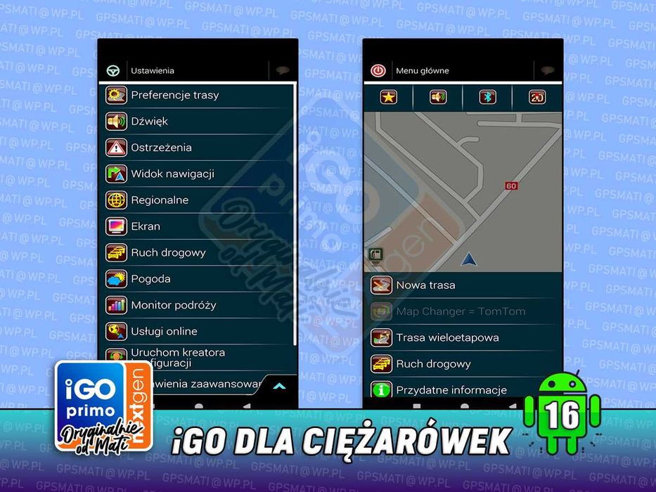 iGO Nawigacja 2026 + Najnowsze Mapy dla Kierowców TIR na Ciężarówki dla Android 16 i starszych - Primo Nextgen Truck