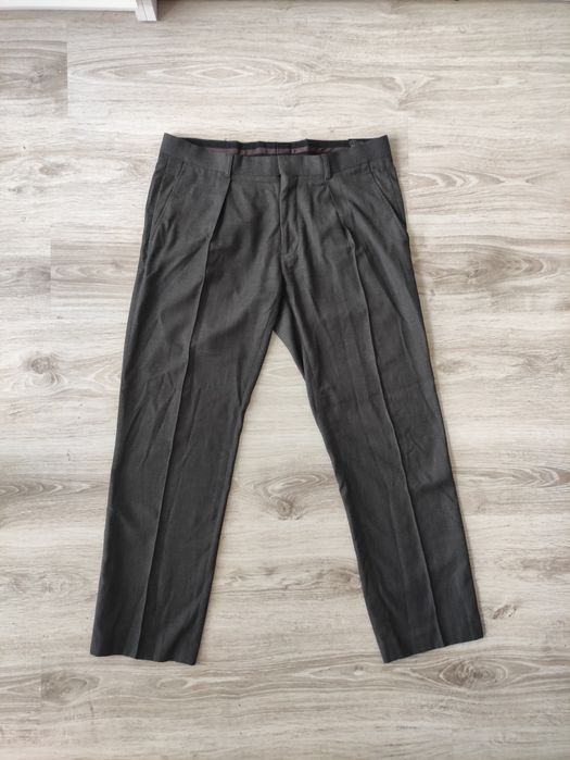 Spodnie garniturowe szare L wiskoza H&M