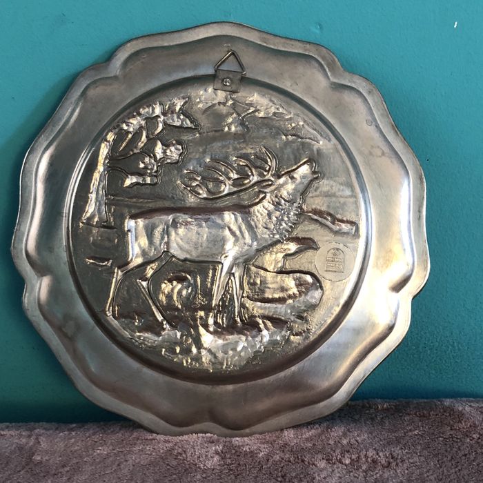 Тарілка олово вінтаж мисливець німеччина