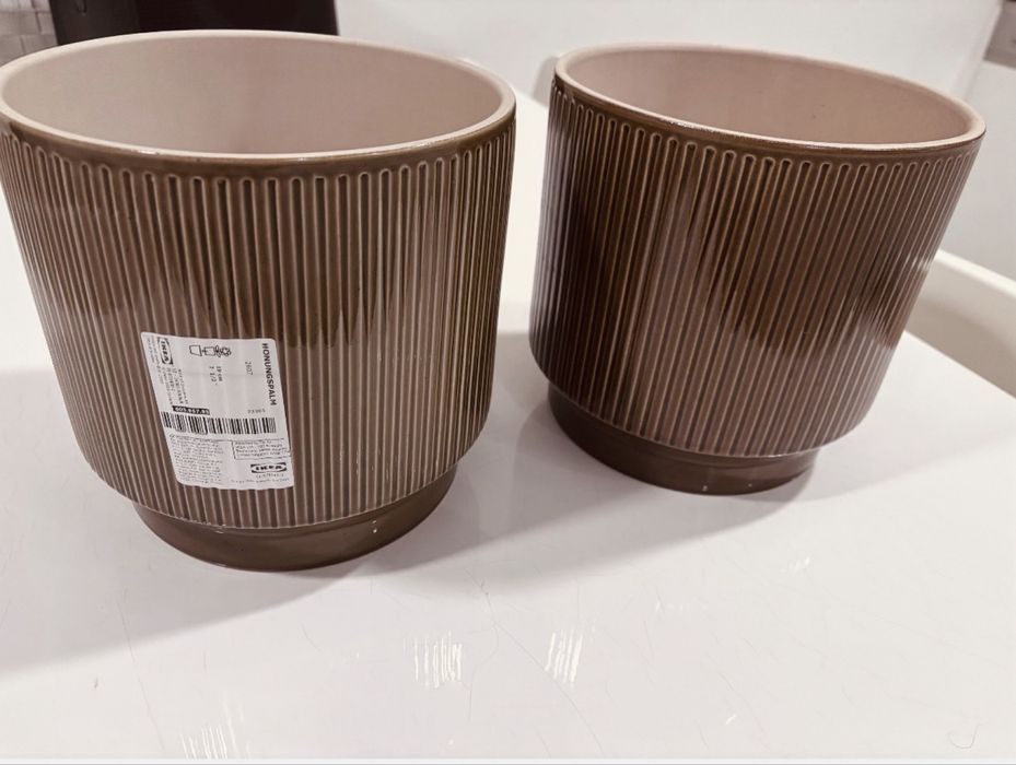 2 Vasos IKEA HONUNGSPALM 19 cm – Castanho