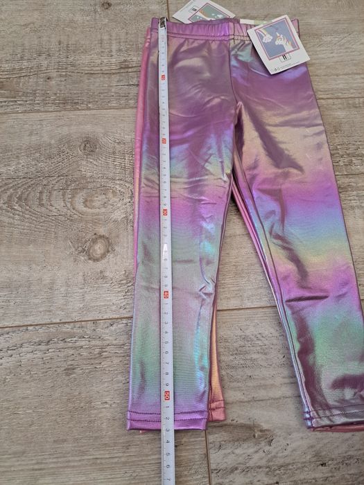 Getry/ legginsy - 2 pary - błyszczące,  mieniące się - rozm 98