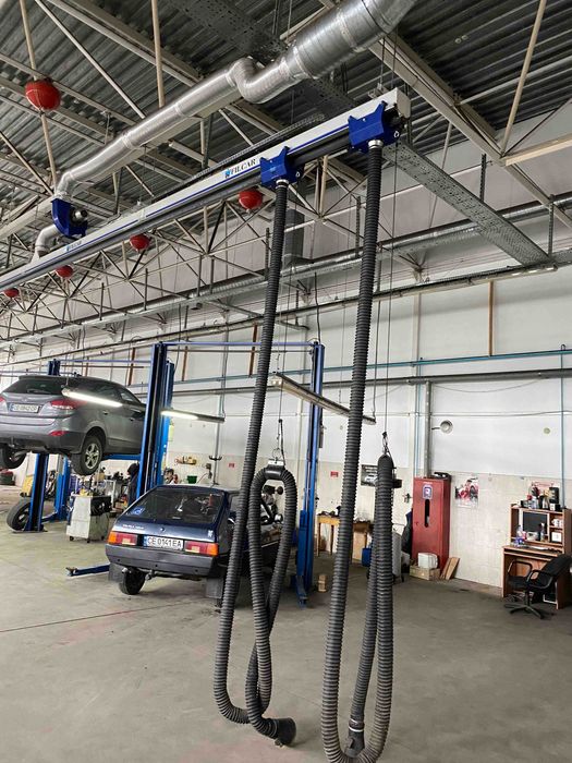 Канальна система витягу вихлопних газів для СТО. FILCAR ECOSYS A 12\2