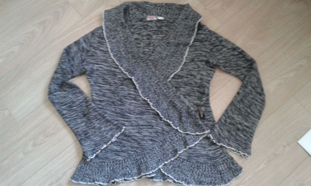 Sweter ciążowy 40/42 M/L damski wiosenny jesienny kardigan czarnobiały