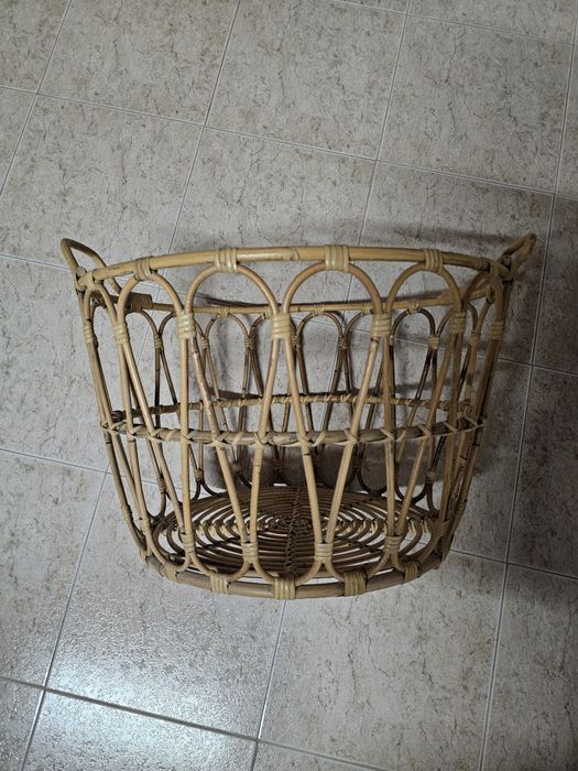 Cesto em verga natural com pega dupla