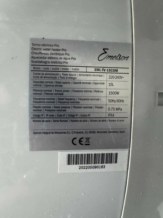 Termoacumulador 15 Litros