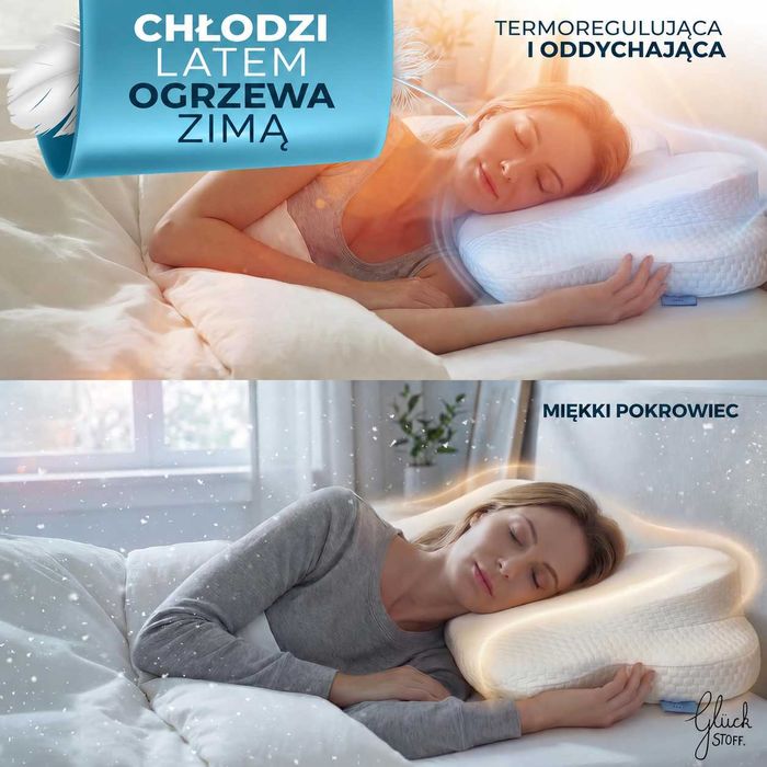 Poduszka ortopedyczna memory foam ergonomiczna pod kark GLÜCKSTOFF