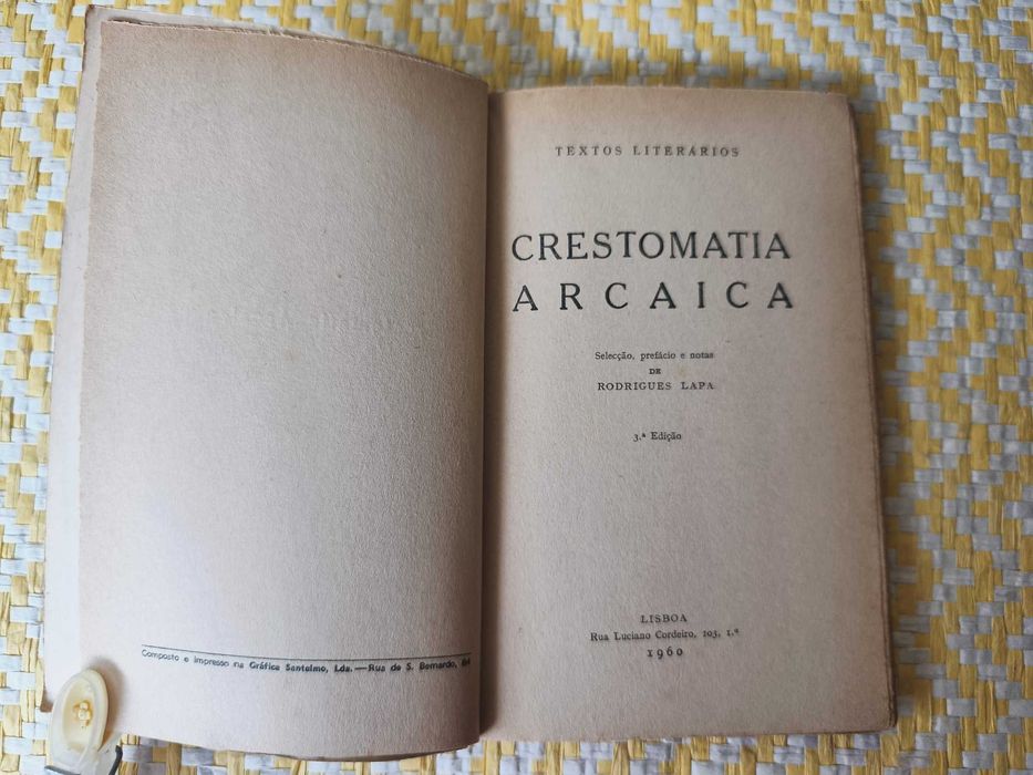 Crestomatia Arcaica –  Rodrigues Lapa
