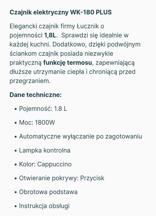 Czajnik elektryczny Łucznik czarny