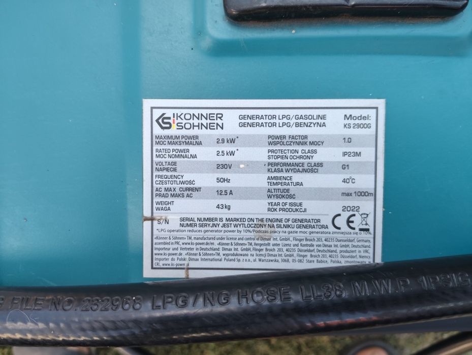Гениратор газобензиновий Könner & Söhnen 2.9 кВт (KS 2900G)
