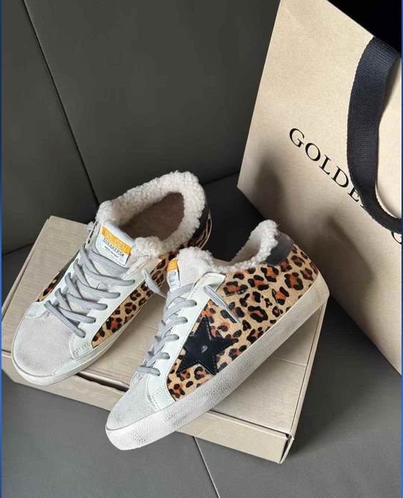 Кеди жіночі зимові Golden Goose леопардові кросівки 39