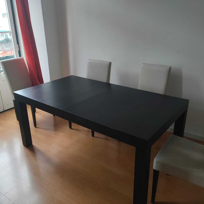 Mesa de jantar extensível loja area, madeira wengue