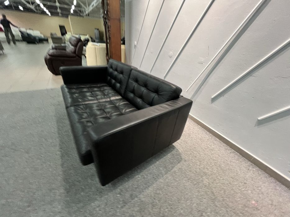 Диван двійка шкіряний чорний