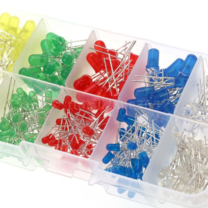 Caixa 300 Unidades Leds Diodos Cores 5 mm / 3 mm