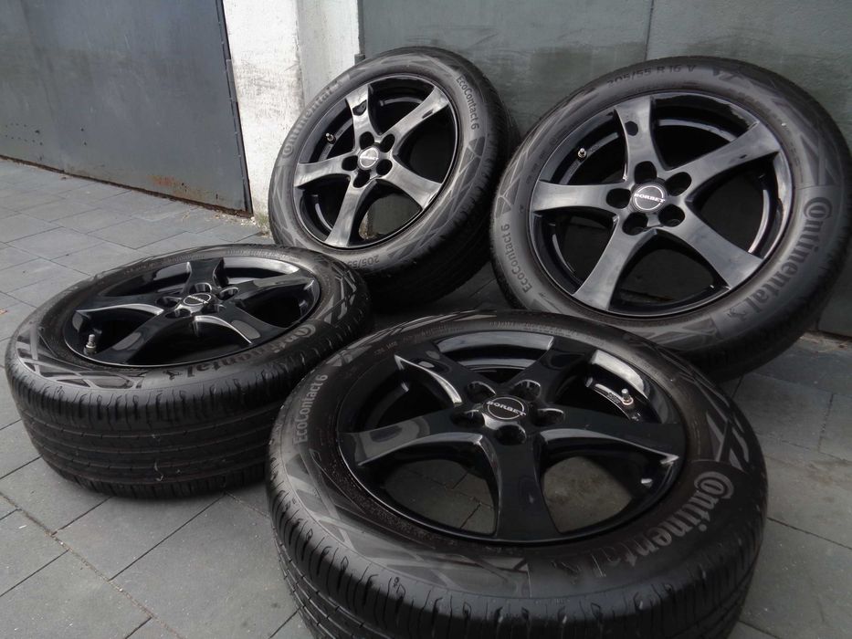 Czarne alufelgi BORBET 16 cali 5x105 Opel Astra J K, Chevrolet + opony