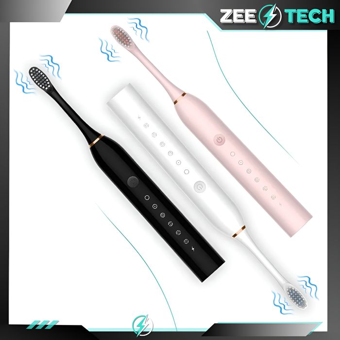 Szczoteczka Soniczna Elektryczna Do Zębów 6 Trybów Timer  + 4 Końcówki