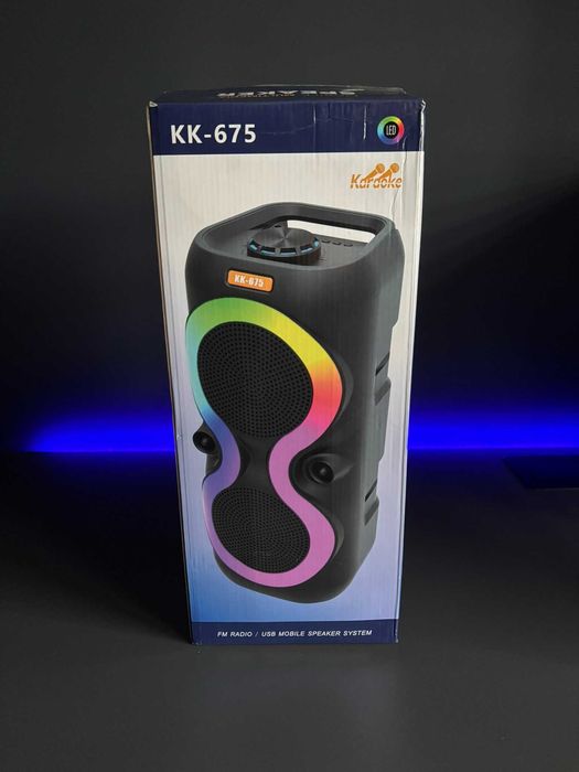 Głośnik Bluetooth KK-675 Kolumna LED z mikrofonem do karaoke