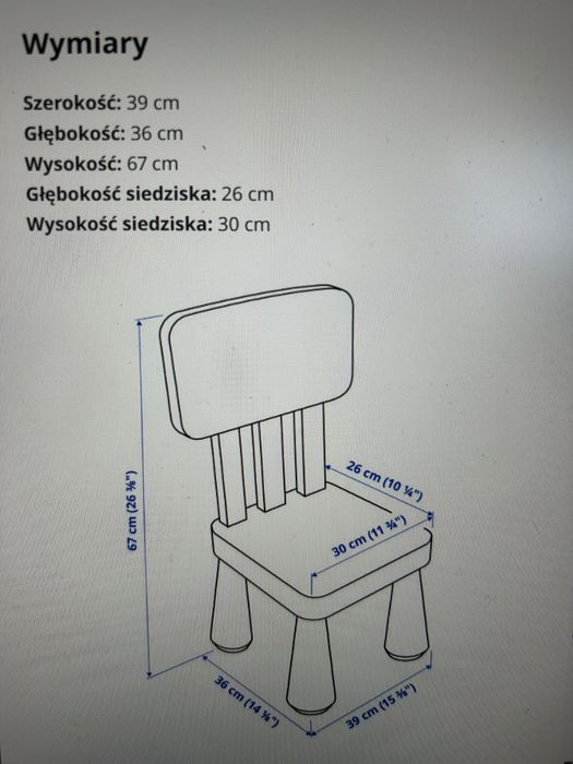 Stolik MAMMUT Ikea różowy + 2 krzesełka