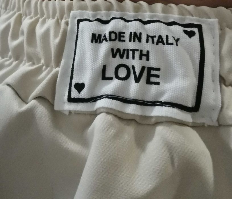 Spódnica mini falbany Uni beż krem Italy Moda