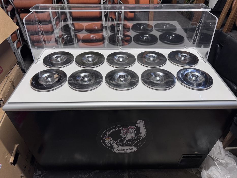 Witryna konserwator do lodow gelatti 10 smakow 8 w zapasie lodówka chłodziarka kuwety lody rzemieślnicze lodówka magazyn