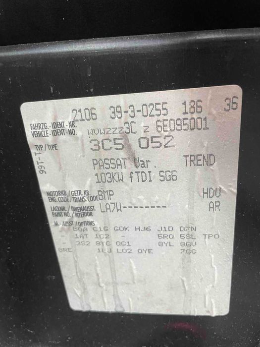 Розборка Volkswagen Passat B6 Фольцваген Пассат Б6 3.2і 2.0 1.9 LA7w