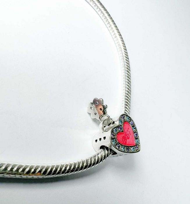 Charms do bransoletek modułowych próba 925 serce