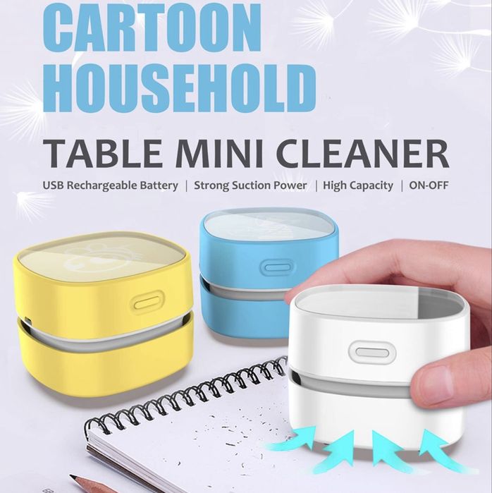 Mini Aspirador de Mesa ODISTAR Branco com Carregador Sem Fios Novo