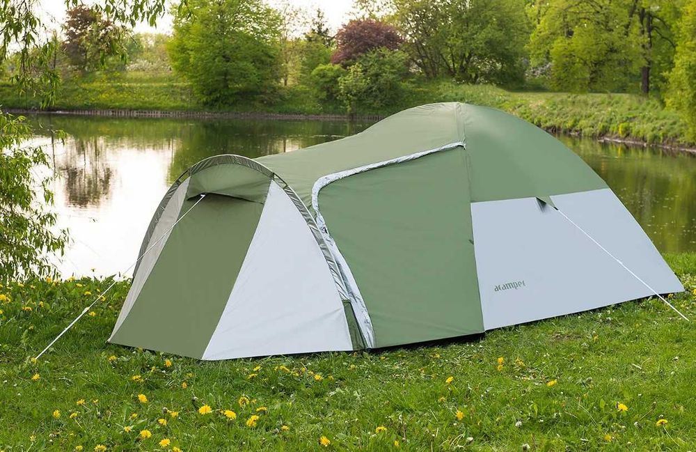 Палатка 3-х местная Presto Acamper MONSUN 3 PRO синий - 3500мм. H2О - 3.6 кг. Производитель Польша, прошитые и проклеенные швы. Водонепроницаемая.