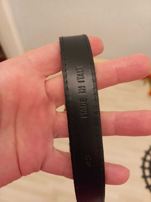 Стильный женский черный кожаный пояс на талию, Италия, размер 42