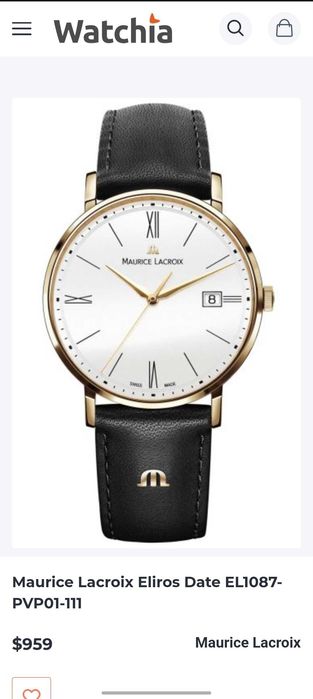 relógio Maurice Lacroix Eliros Date EL1087 totalmente novo