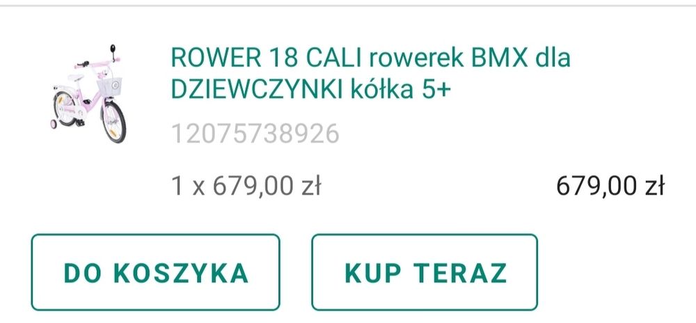 Rower BMX 18cali
