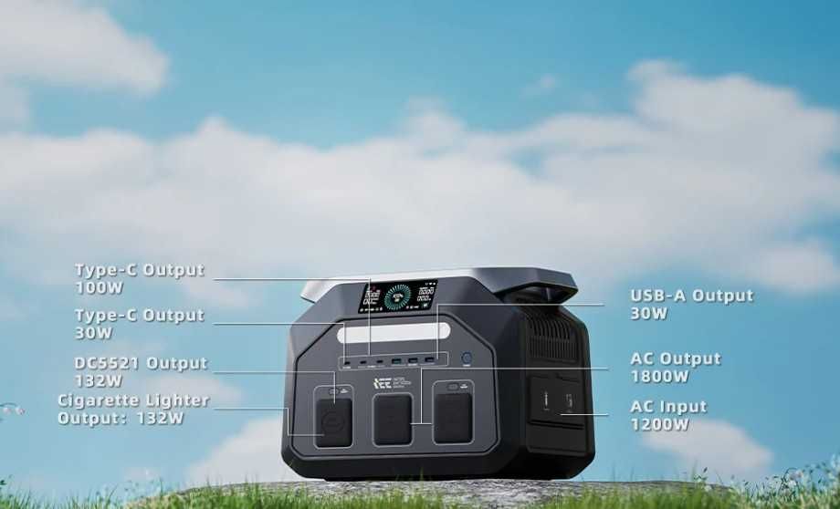 Estação Energia Solar IEETek 1800W/3600W MPPT 500W 1024Wh BT e WI-FI