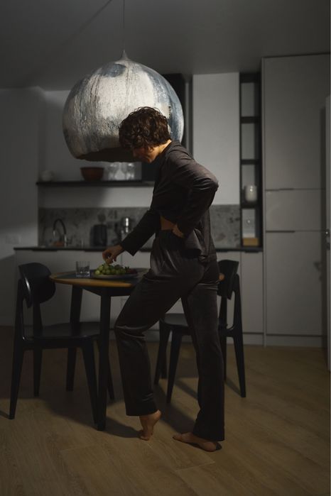 Жіноча піжама плюш велюр темний шоколад С, М, ХЛ