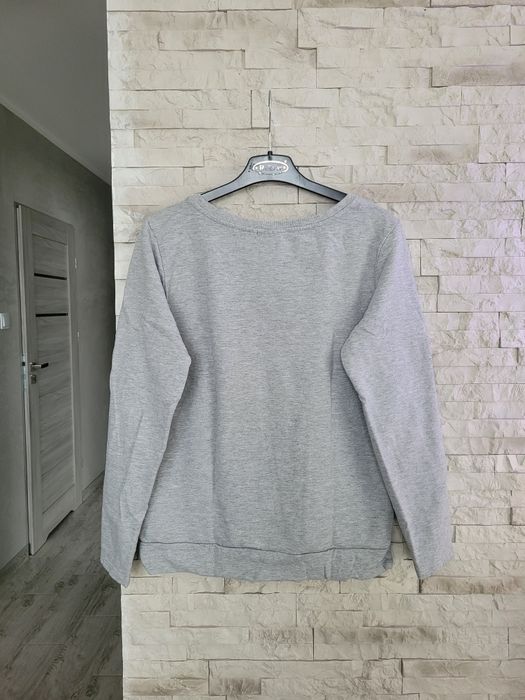 Nowa szara ocieplana bluza Love bez kaptura Blue Motion M bawełna